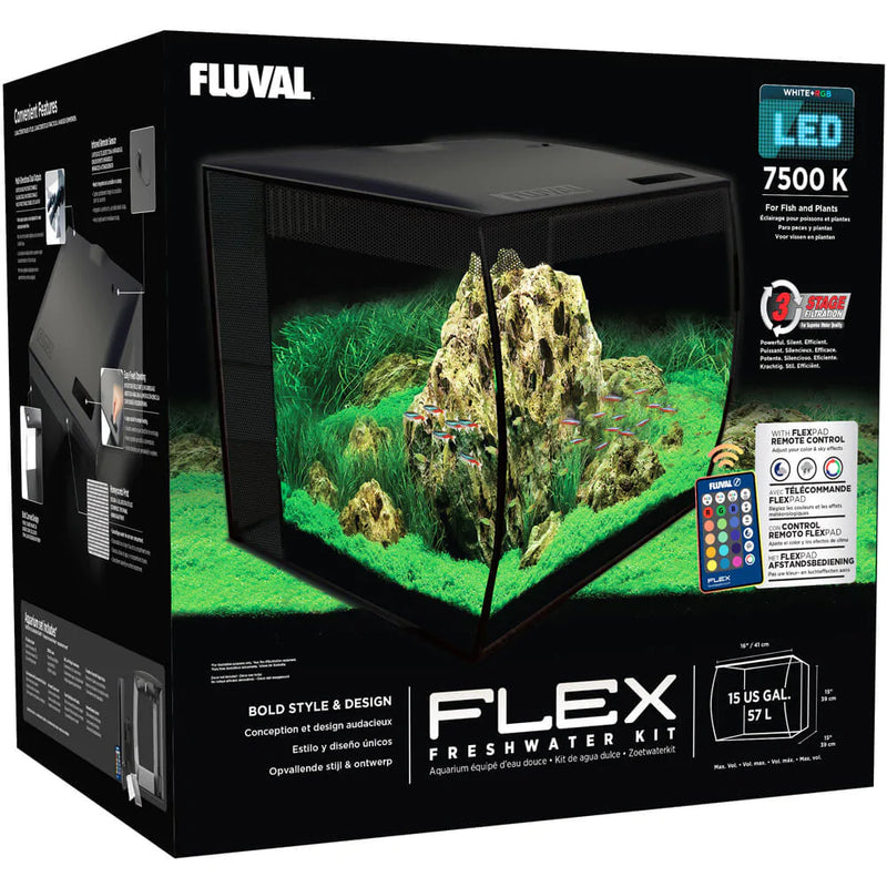 Fluval FLEX Aquarium Kit, 15 Gallon Black