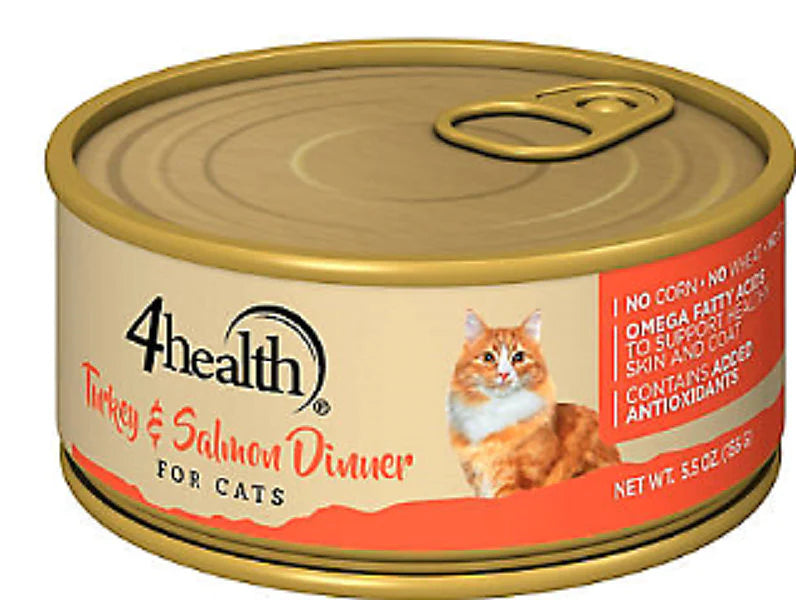 4health with Wholesome Grains Cat Turkey & Salmon Wet Cat Food 5.5 oz. Can