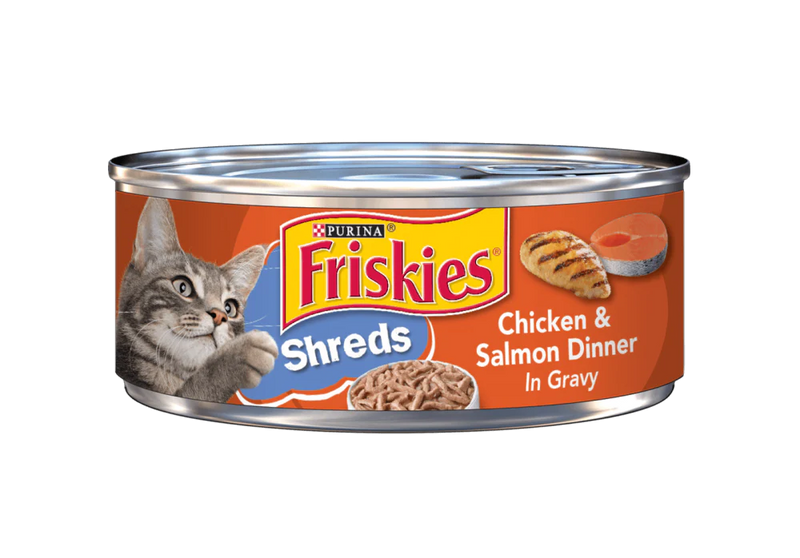 Friskies Savory Shreds Chicken And Salmon Dinner In Gravy Canned Cat Food