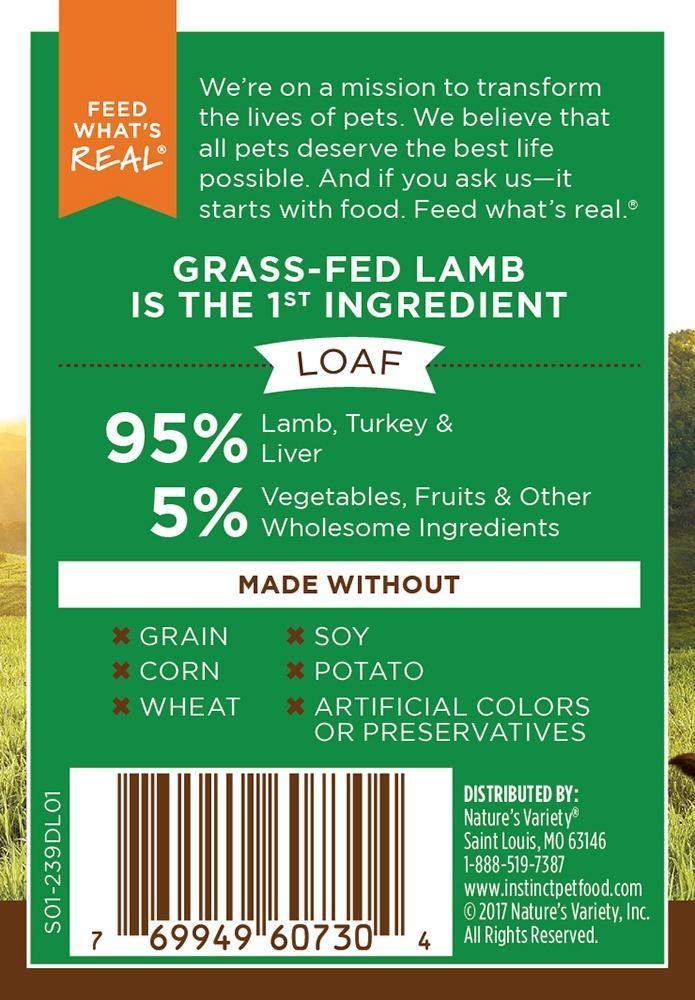 Nature's Variety Instinct Grain-Free Lamb Formula Canned Dog Food