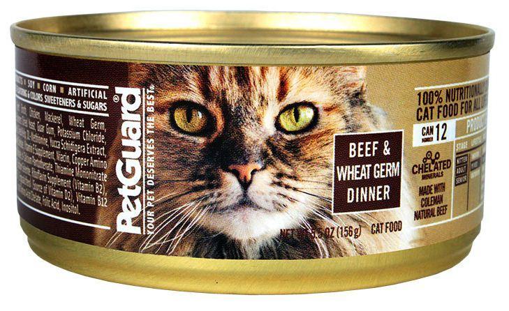 Petguard Tender Beef and Wheat Germ Dinner Canned Cat Food