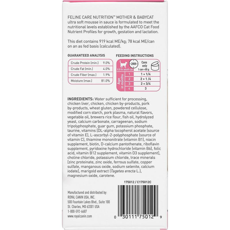 Royal Canin Feline Health Nutrition Mother & Babycat Ultra Soft Mousse in Sauce Canned Cat Food