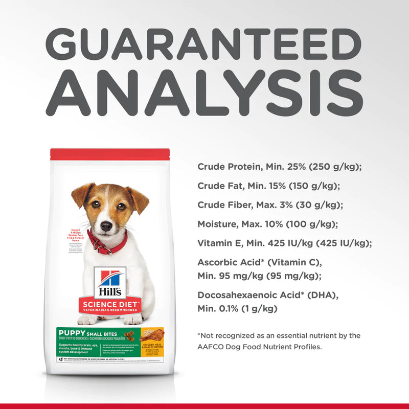 Hill's Science Diet Puppy Small Bites Chicken Meal & Barley Recipe Dry Dog Food