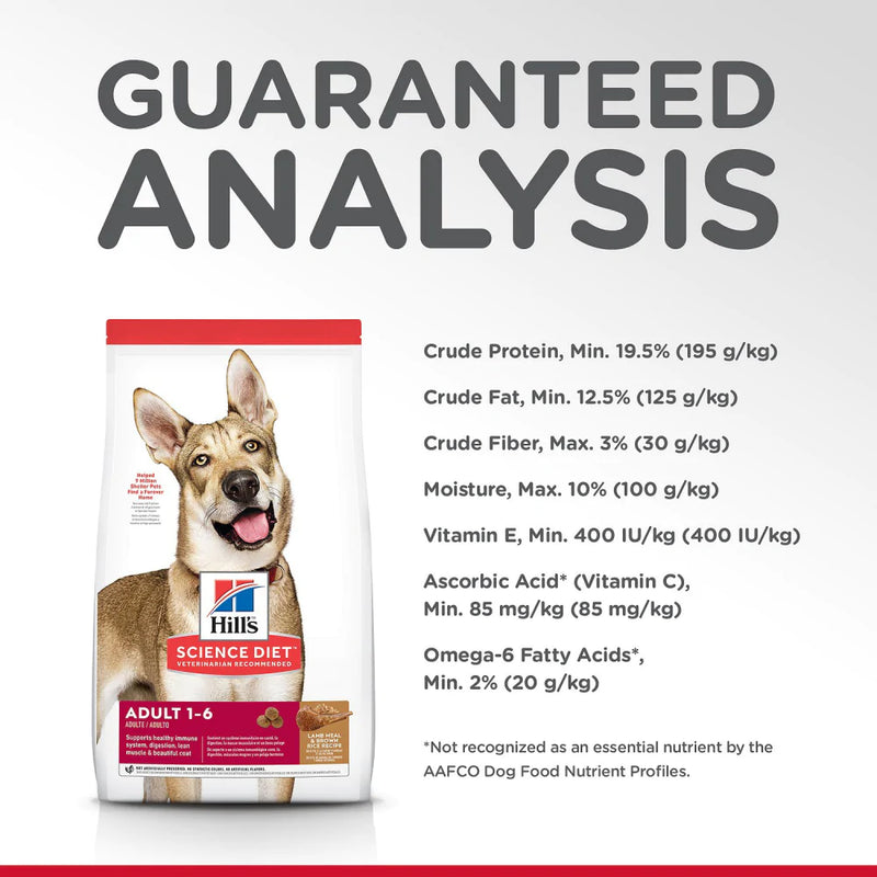 Hill's Science Diet Adult Lamb Meal & Brown Rice Recipe  Dry Dog Food