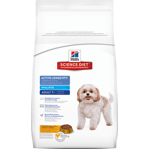 Hill's Science Diet Adult 7+ Active Longevity Small Bites Chicken Meal Rice and Barley Recipe Dry Dog Food