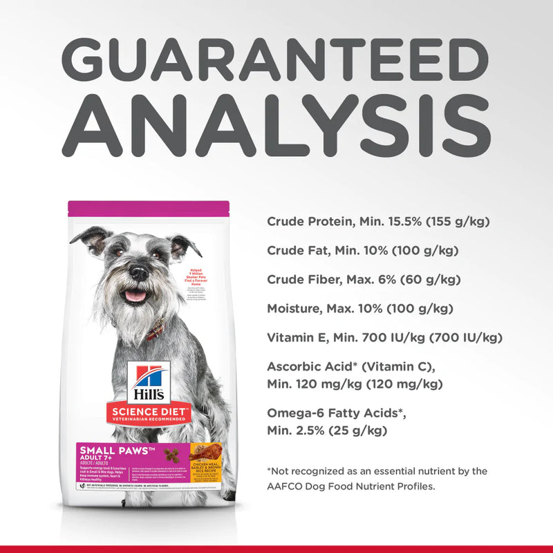 Hill's Science Diet Adult 7+ Small & Toy Breed Chicken Meal, Brown Rice, & Barley Recipe Dry Dog Food