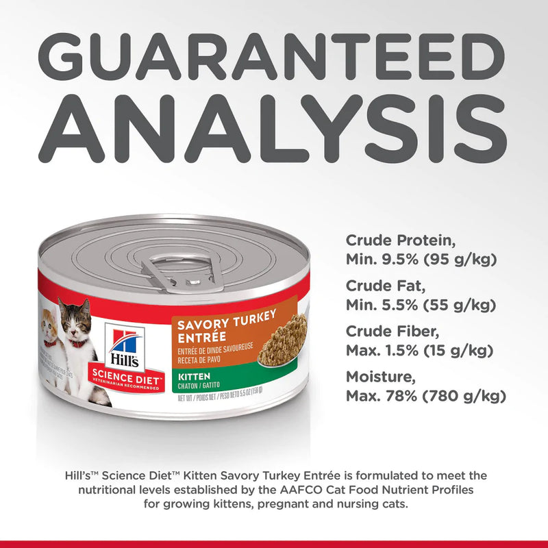 Hill's Science Diet Savory Turkey Entree Canned Kitten Food