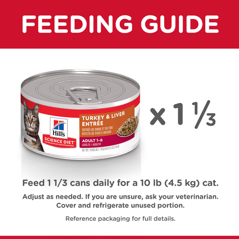 Hill's Science Diet Adult Savory Turkey & Liver Entree Canned Cat Food