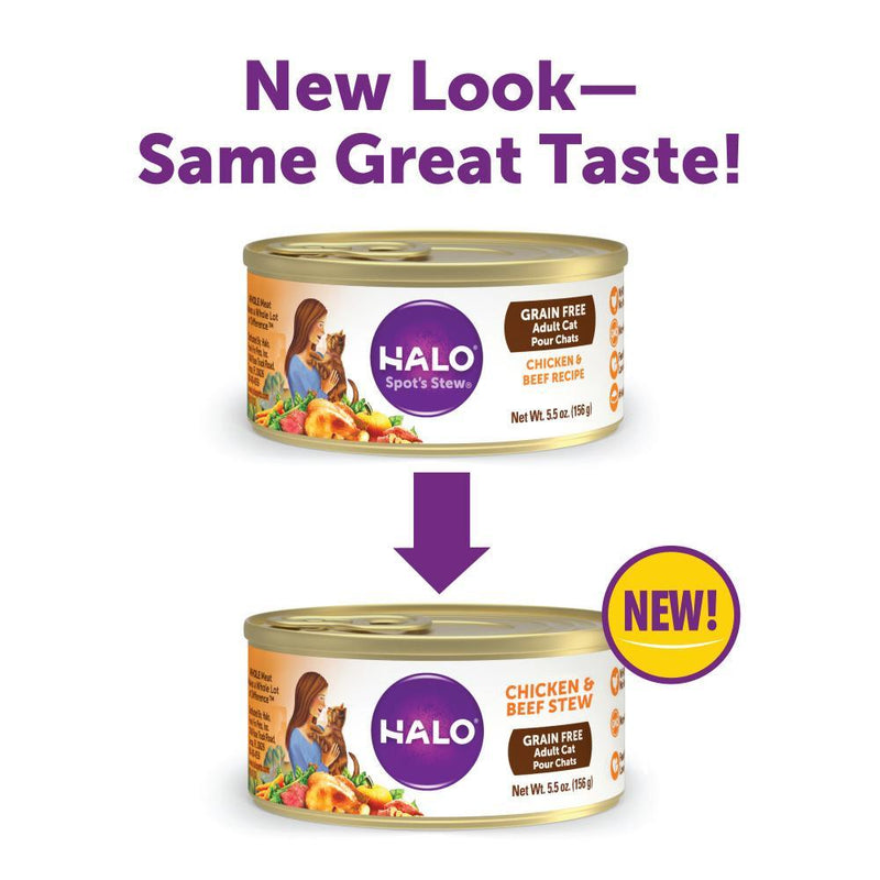 Halo Holistic Grain Free Adult Chicken & Beef Stew Canned Cat Food