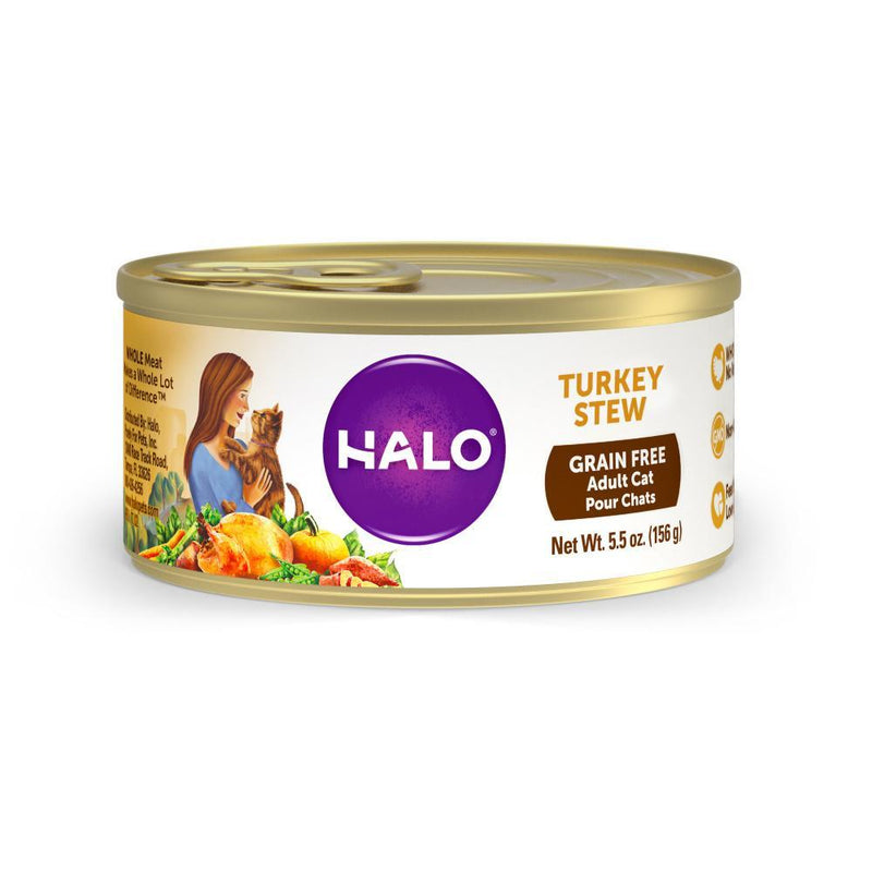 Halo Holistic Grain Free Adult Turkey Stew Canned Cat Food