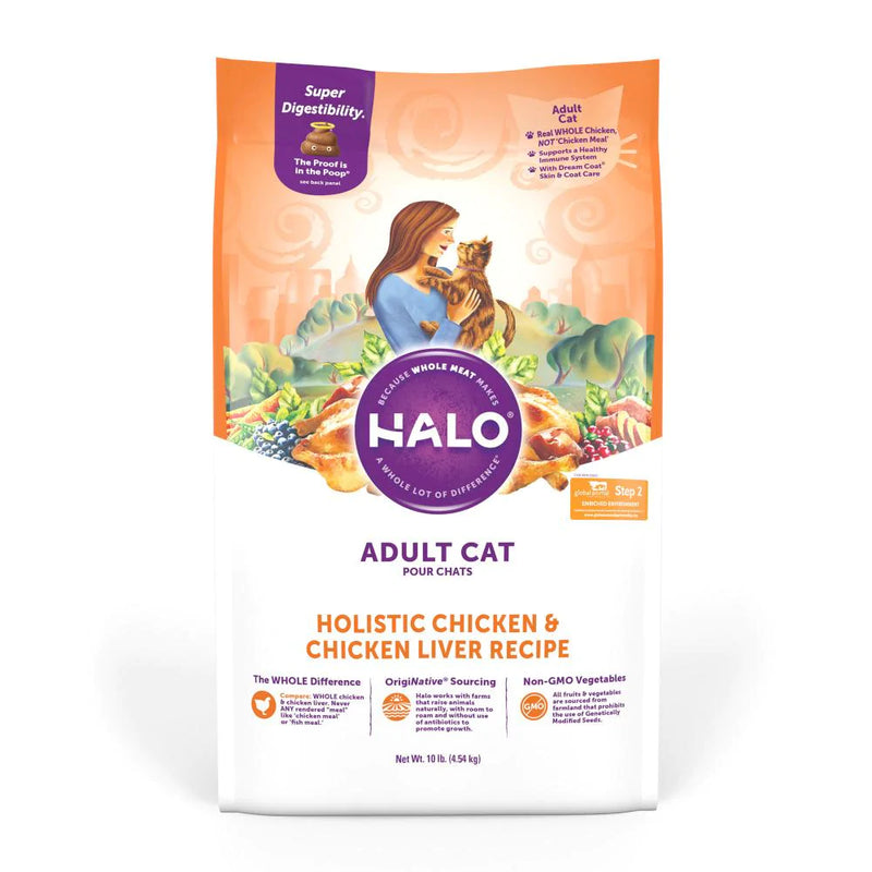 Halo Adult Holistic Chicken & Chicken Liver Recipe Dry Cat Food