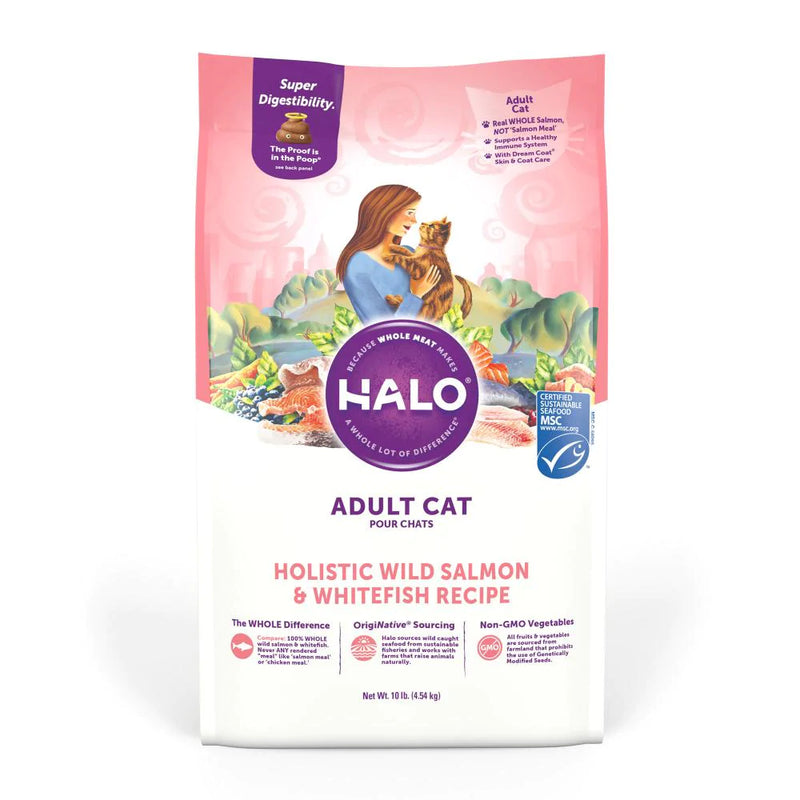 Halo Adult Holistic Wild Salmon & Whitefish Recipe Dry Cat Food