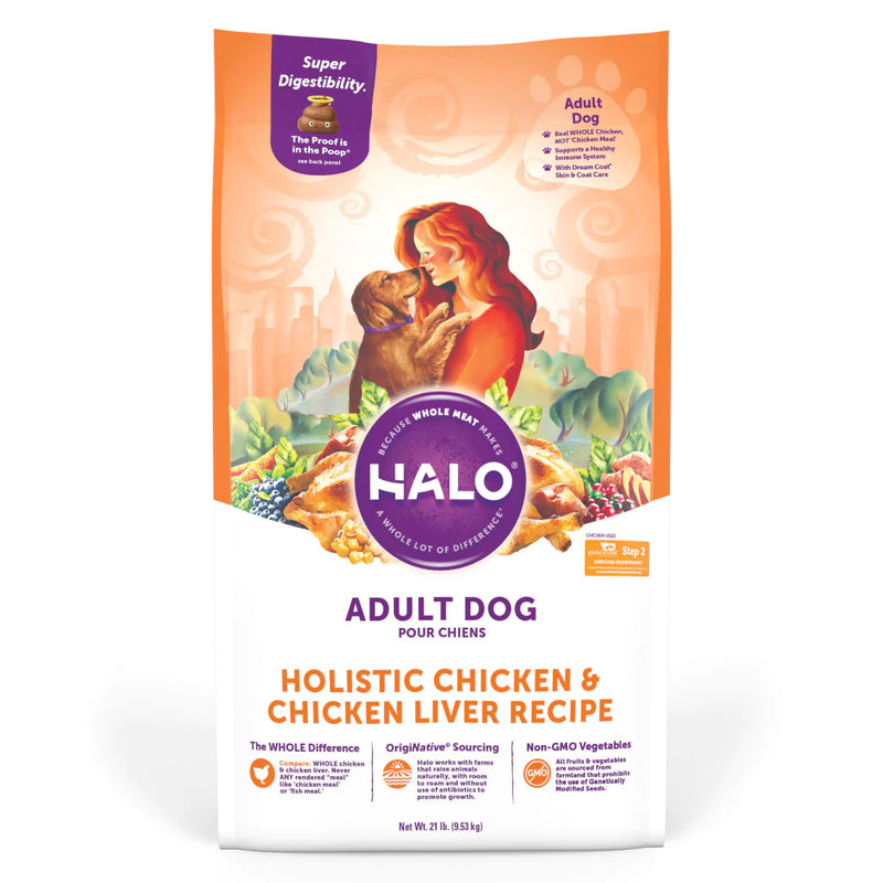 Halo Adult Holistic Chicken & Chicken Liver Recipe Dry Dog Food