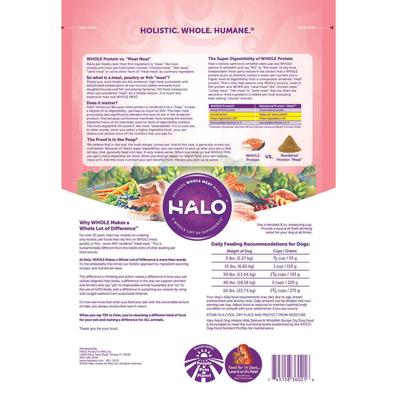 Halo Adult Holistic Wild Salmon & Whitefish Recipe Dry Dog Food