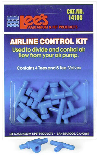 Lee's Aquarium Airline Control Kit, 4 Tees & 5 Two-Way Valves,