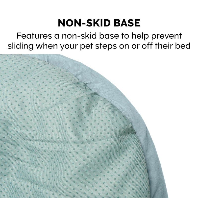 FurHaven Minky Faux Fur & Velvet Calming Hug Bed - Medium 24", Aquamarine
