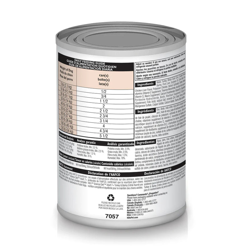 Hill's Science Diet Senior 7+ Gourmet Turkey & Barley Entree Canned Dog Food
