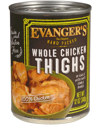 Evangers Super Premium Hand-Packed Whole Chicken Thighs Canned Dog Food