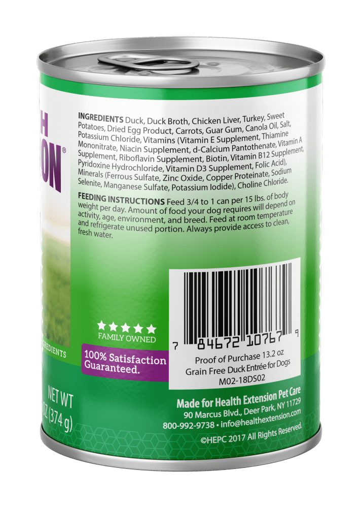 Health Extension 100% Grain Free Duck and Sweet Potato Entree Canned Dog Food