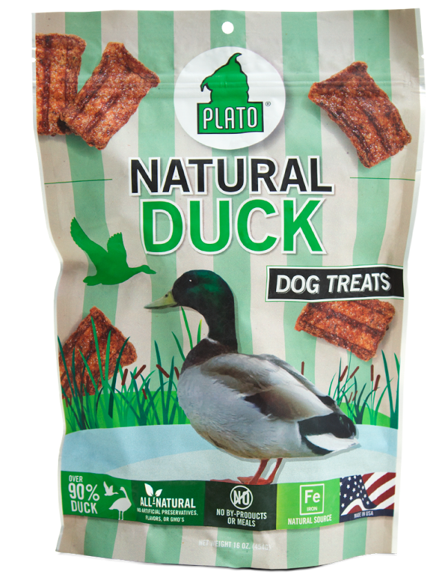 Plato All Natural Duck Strips Dog Treats