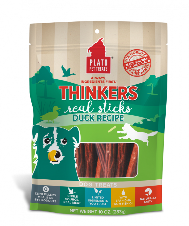 Plato New Thinkers Natural Duck Sticks Dog Treats