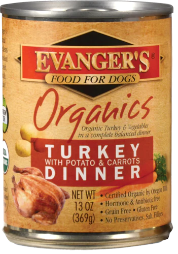 Evangers 100% Organic Turkey with Potato And Carrots Canned Dog Food