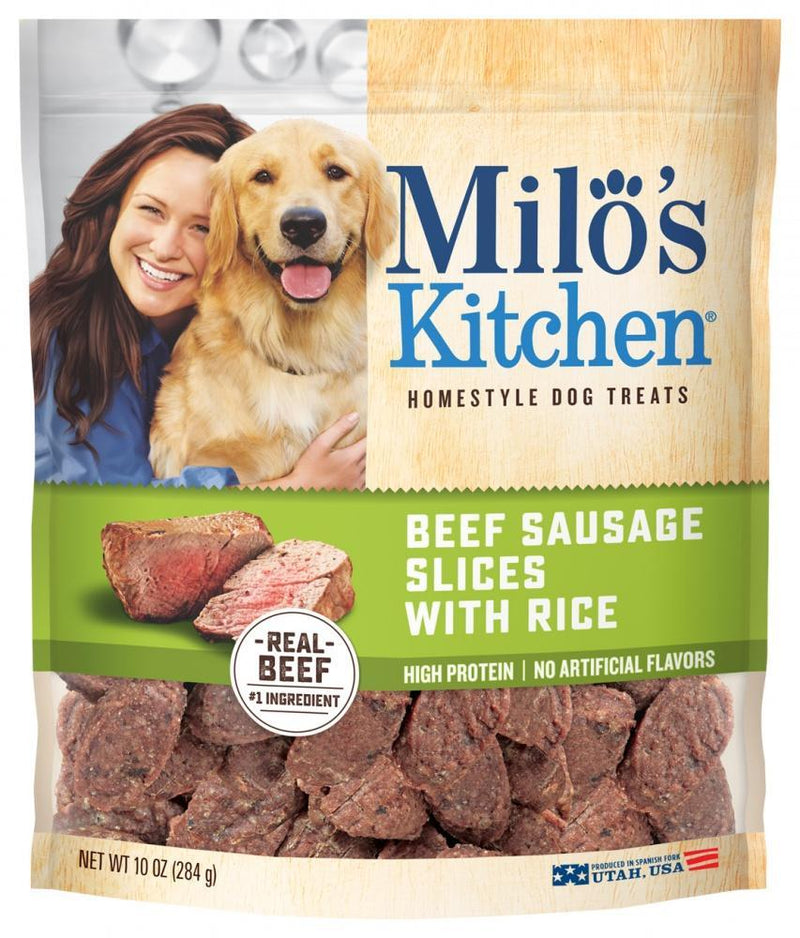 Milo's Kitchen Beef Sausage Slices with Rice Dog Treats