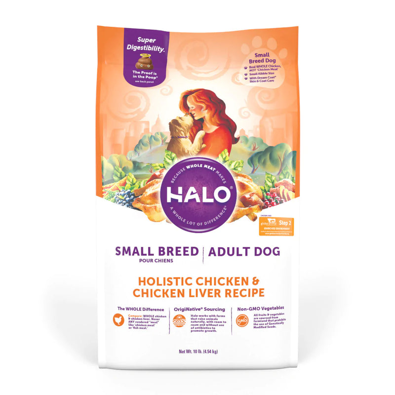 Halo Small Breed Holistic Chicken & Chicken Liver Recipe Dry Dog Food