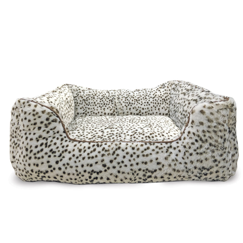 Sleep Zone Snow Leopard Step Dog Bed, 18 inch