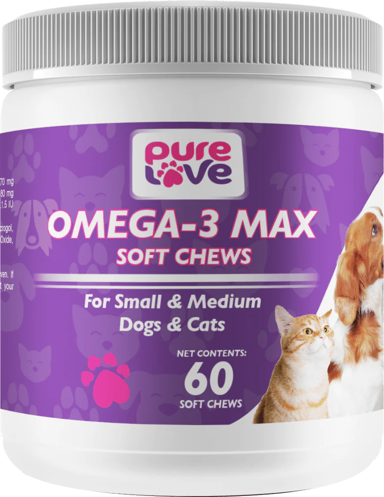 Pure Love Omega-3 Max Soft Chews for Small and Medium Dogs and Cats