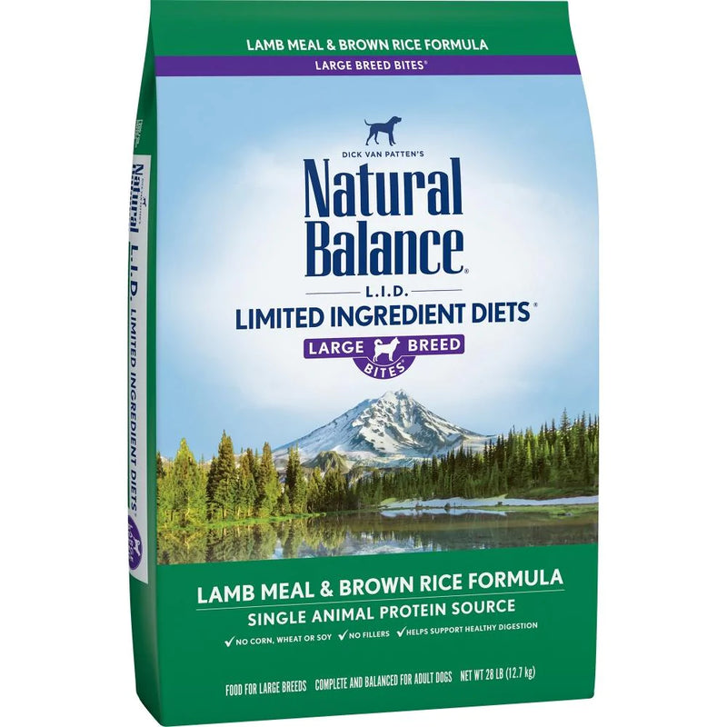 Natural Balance L.I.D. Limited Ingredient Diet Lamb & Brown Rice Large Breed Bites Dry Dog Food