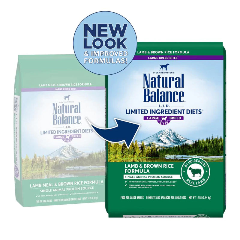 Natural Balance L.I.D. Limited Ingredient Diet Lamb & Brown Rice Large Breed Bites Dry Dog Food