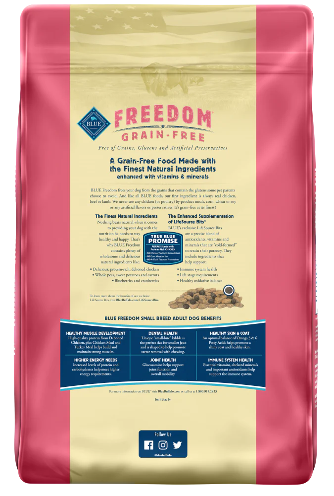 Blue Buffalo Freedom Grain Free Chicken Recipe Small Breed Adult Dry Dog Food
