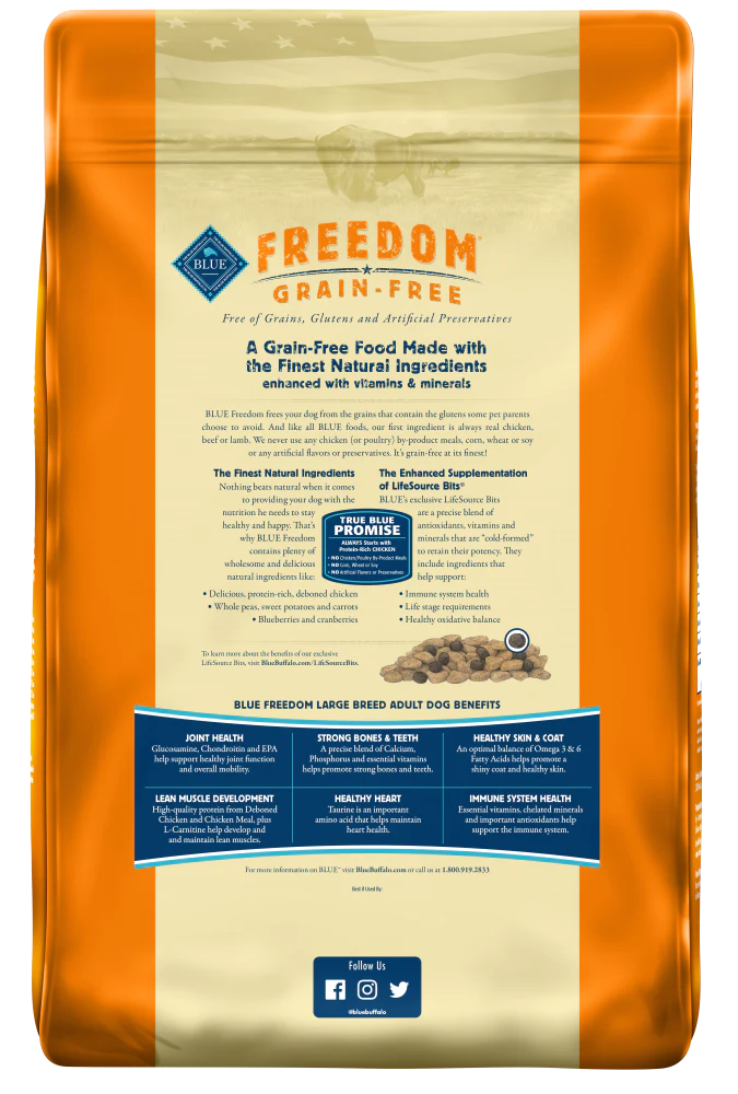 Blue Buffalo Freedom Grain Free Chicken Recipe Large Breed Adult Dry Dog Food