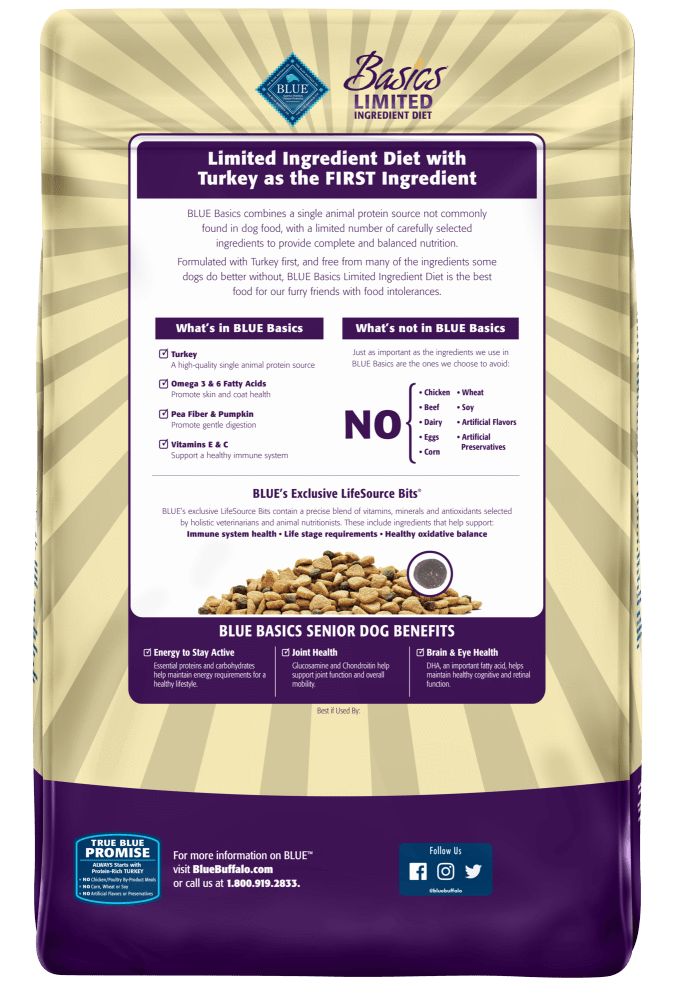 Blue Buffalo Basics Senior Turkey & Potato Recipe Dry Dog Food