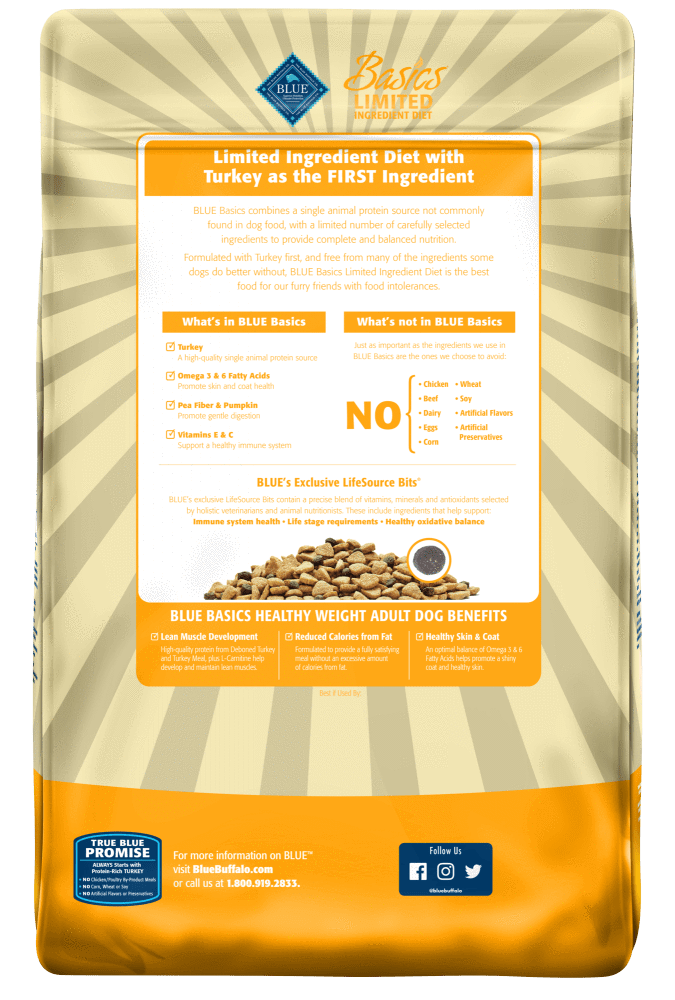 Blue Buffalo Basics Healthy Weight Adult Turkey & Potato Recipe Dry Dog Food
