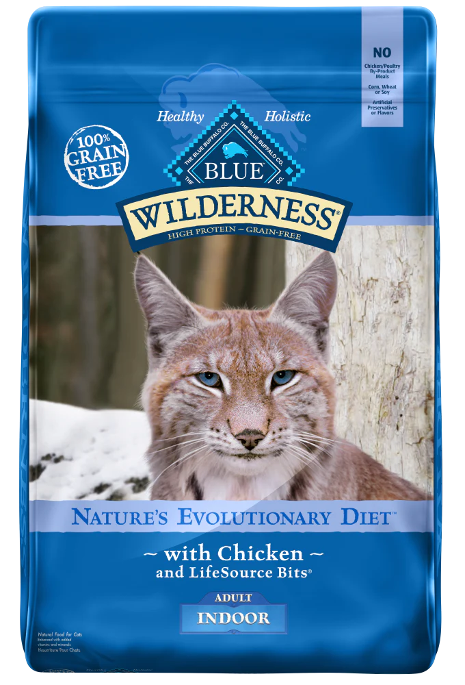 Blue Buffalo Wilderness Grain Free Chicken High Protein Recipe Indoor Dry Cat Food