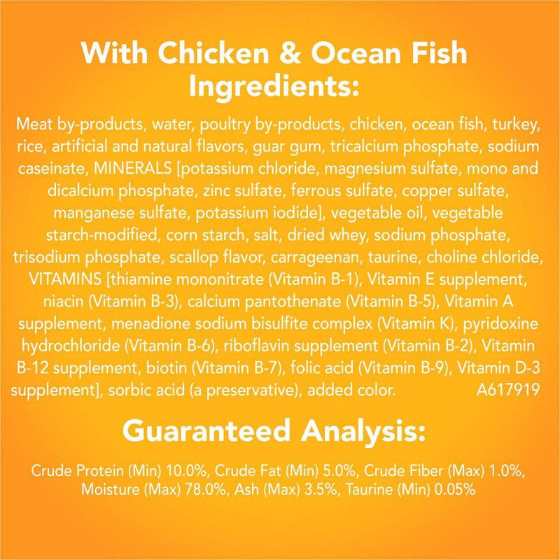 Friskies Tasty Treasures Pate Chicken, Ocean Fish & Scallop Canned Cat Food