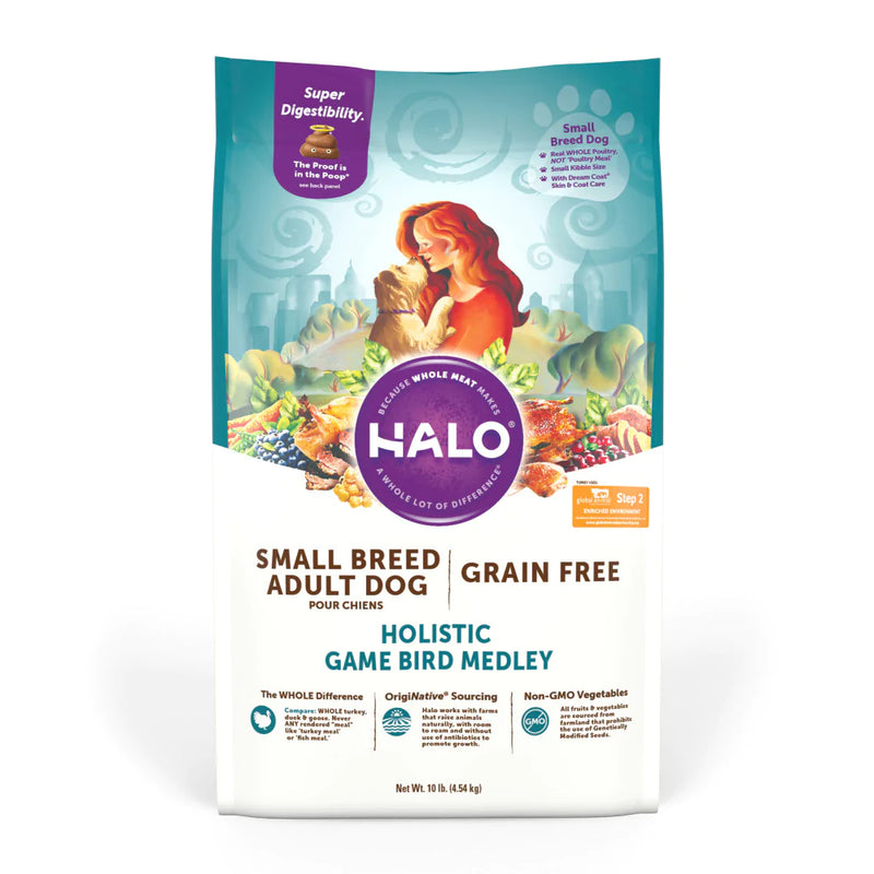 Halo Small Breed Holistic Grain Free Game Bird Medley Dry Dog Food