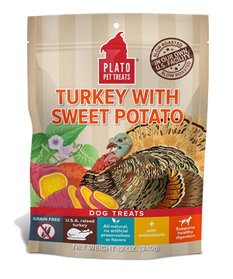 Plato Grain Free Real Strips Turkey With Sweet Potato Dog Treats