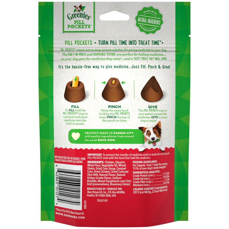 Greenies Pill Pockets Canine Hickory Smoke Flavor Dog Treats