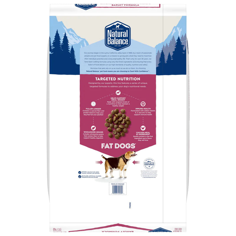 Natural Balance Fat Dogs Low Calorie Dry Dog Food