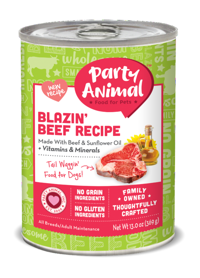 Party Animal Grain Free Blazin Beef Recipe Canned Dog Food