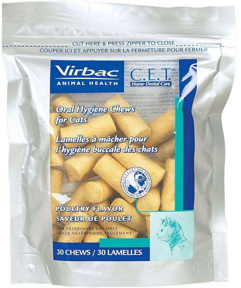 Virbac C.E.T. Poultry Flavor Oral Hygiene Chews for Cats