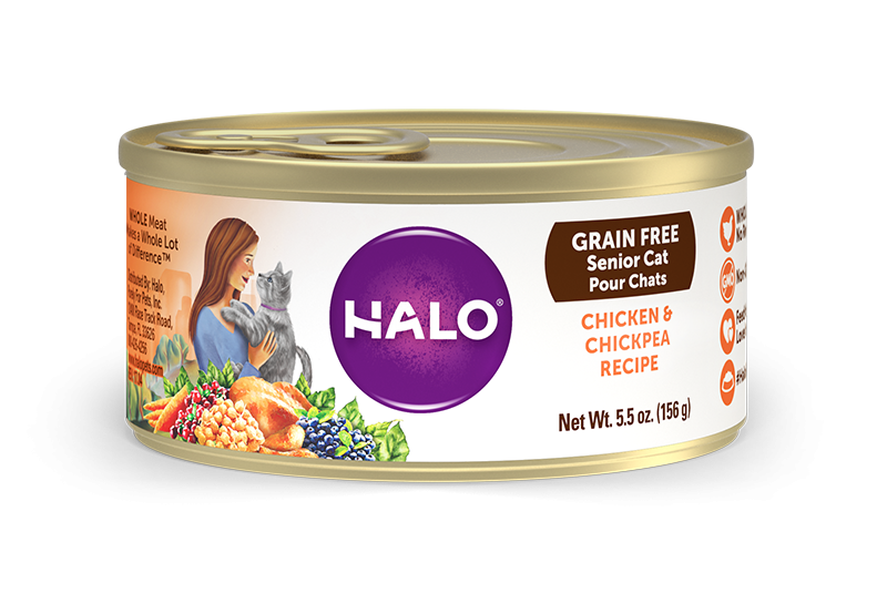 Halo Grain Free 7+ Senior Recipe Chicken & Chickpea Canned Cat Food