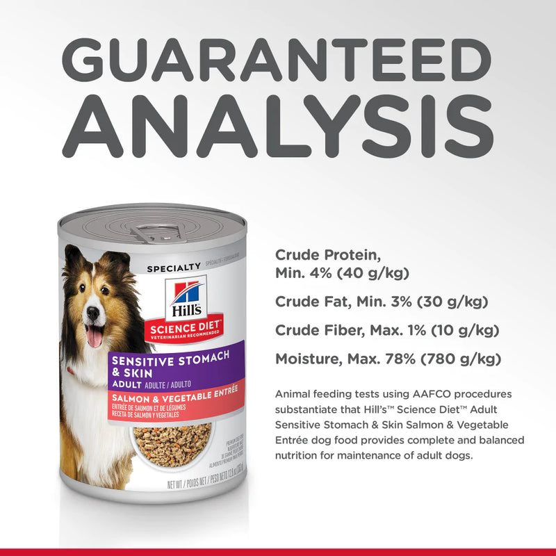 Hill's Science Diet Adult Sensitive Stomach & Skin Salmon & Vegetable Entree Canned Dog Food