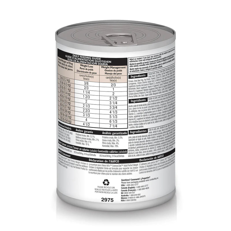 Hill's Science Diet Perfect Weight Chicken & Vegetable Entree Canned Dog Food