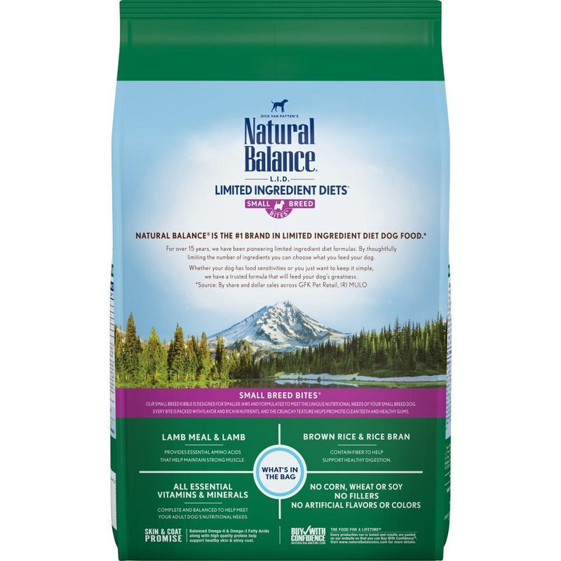 Natural Balance L.I.D. Limited Ingredient Diets Lamb Meal and Brown Rice Formula Small Breed Bites Dry Dog Food