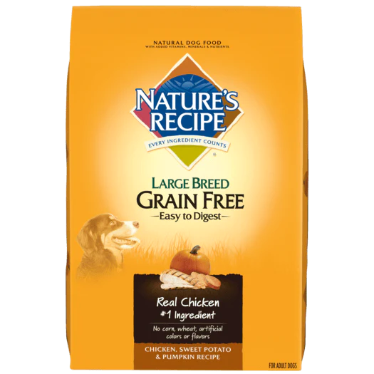 Nature's Recipe Large Breed Grain Free Chicken, Sweet Potato & Pumpkin Dry Dog Food