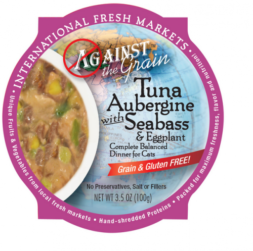 Against the Grain Tuna Aubergine with Seabass and Eggplant Dinner Canned Cat Food